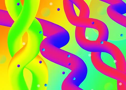 A beautiful, multi-colored abstraction with fluids and balls.  Stock Illustration