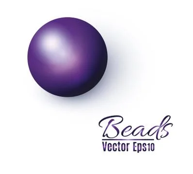 Beautiful multi-colored beads. String beads are realistic. Decorative element Stock Illustration