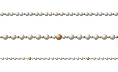 Beautiful multi-colored beads. String beads are realistic. Decorative element Illustrazione stock