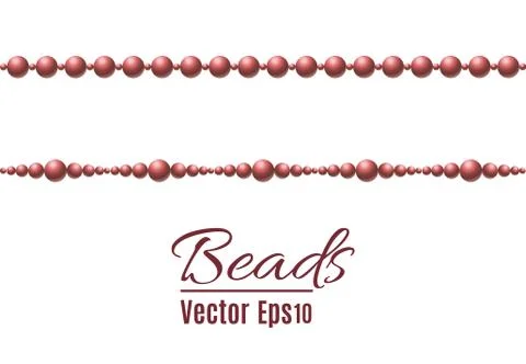 Beautiful multi-colored beads. String beads are realistic. Decorative element Stock Illustration
