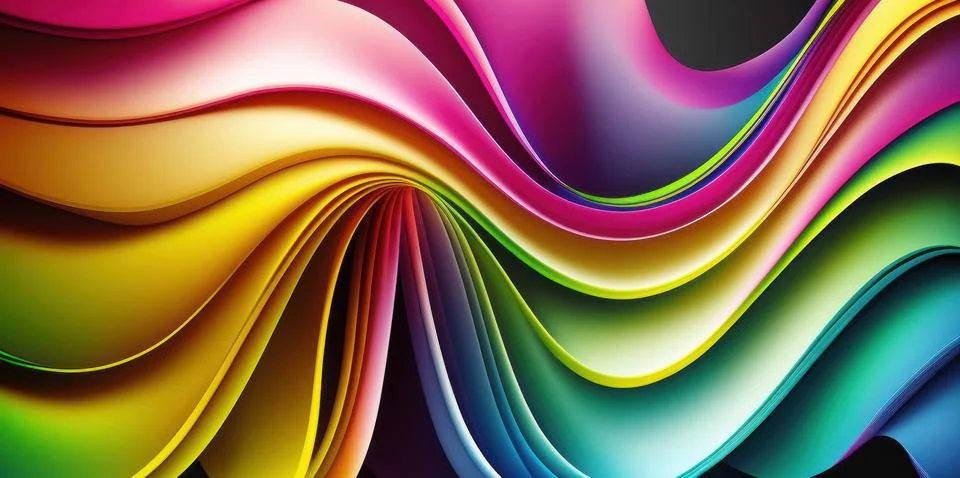 Beautiful multi-colored design with many wavy lines Stock Illustration