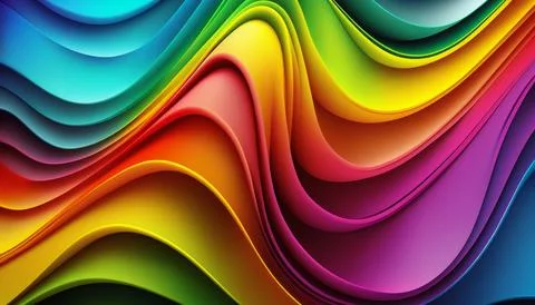 Beautiful multi-colored design with many wavy lines Stock Illustration