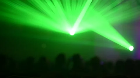 Beautiful multi colored laser show Stockbeeldmateriaal 63168433