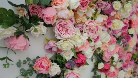 Beautiful multi-colored roses background Stock Footage 119530986