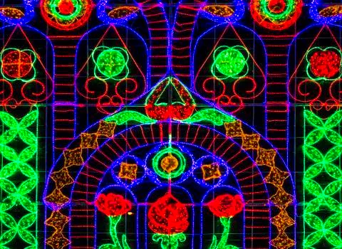 Beautiful of multicolor lights decoration Stock Photos