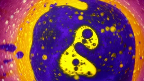 Beautiful multicolored asbcract pattern with bubbles popping Stock Footage 124287699