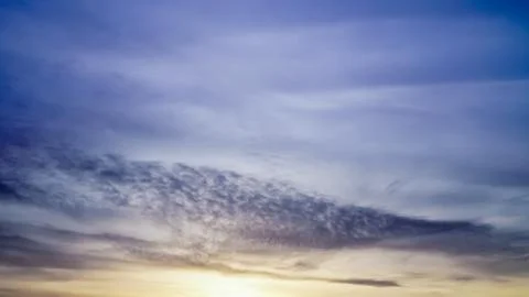 Beautiful multicolored clouds in the sky. Panoramic view of the sky. Stock Photos