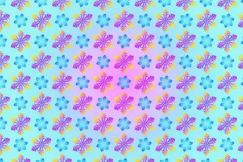 Beautiful multicolored snowflakes on colored background Stock Illustration