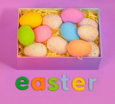 Beautiful multicoloured Easter eggs Stock Photos