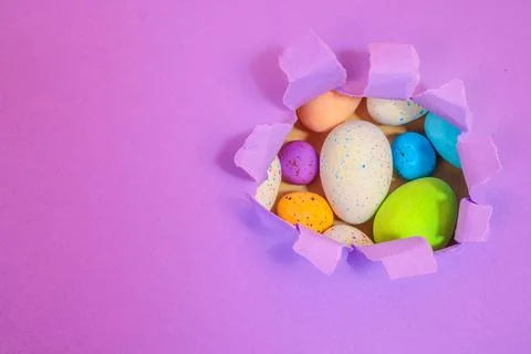 Beautiful multicoloured Easter eggs Foto stock