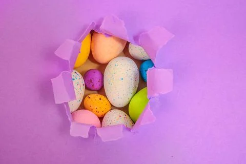 Beautiful multicoloured Easter eggs Stock Photos