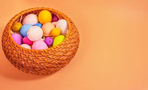 Beautiful multicoloured Easter eggs Foto stock