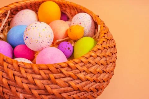 Beautiful multicoloured Easter eggs Stock Photos