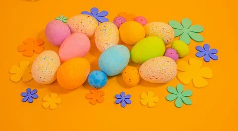 Beautiful multicoloured Easter eggs Stock Photos