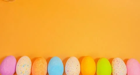 Beautiful multicoloured Easter eggs Stock Photos