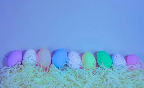 Beautiful multicoloured Easter eggs Stock Photos