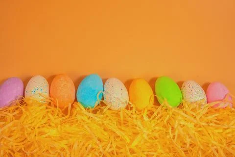 Beautiful multicoloured Easter eggs Stock Photos