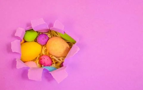 Beautiful multicoloured Easter eggs Stock Photos