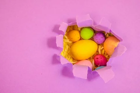 Beautiful multicoloured Easter eggs Foto stock
