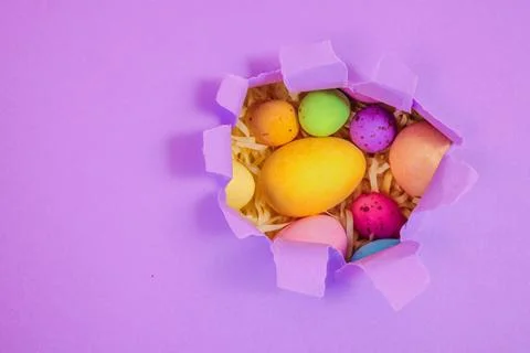 Beautiful multicoloured Easter eggs Foto stock