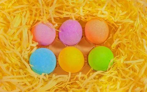Beautiful multicoloured Easter eggs Stock Photos