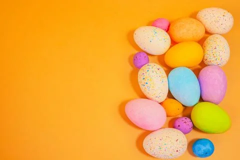 Beautiful multicoloured Easter eggs Foto stock