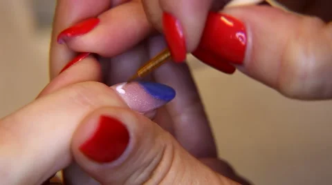 Beautiful nails manicure Stock Footage 54552982