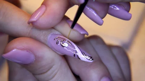 Beautiful nails manicure Stock Footage 64036202