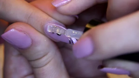 Beautiful nails manicure Stock Footage 64090093