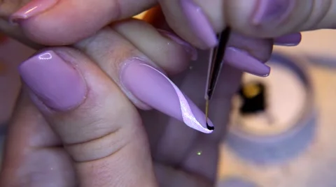 Beautiful nails manicure Stock Footage 64090098