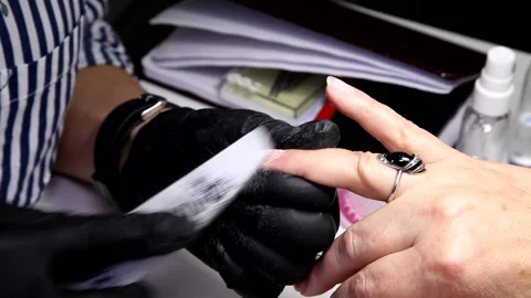Beautiful nails manicure Stock Footage 100672122