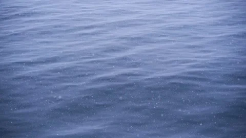 Beautiful Natural Abstract Slow Motion Snow Falling in Ocean Antarctica Stock Footage 277920437