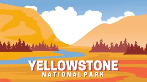  beautiful natural views and sky in yellowstone national park Stock Footage 342575248
