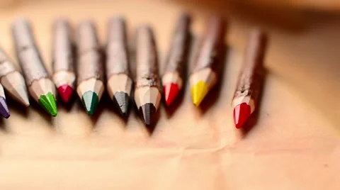 Beautiful Natural Wood Color Pencil with Natural Light Видео 59087095