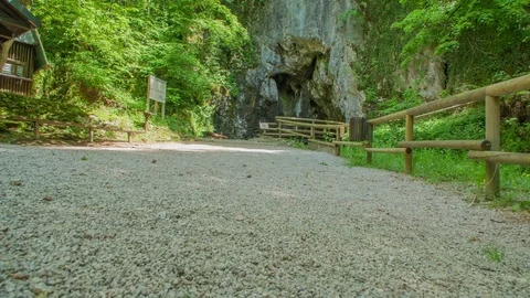 Beautiful nature around the cave Stock Footage