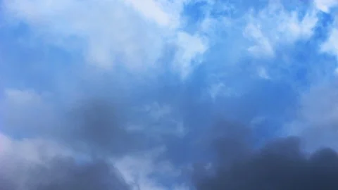 Beautiful nature clouds on blue sky. Meteorology cloudscape environment. Summer Video stock 107469834
