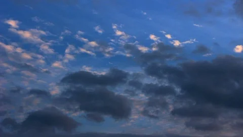 Beautiful nature clouds. Meteorology cloudscape environment. Dynamic close up Stock Footage 107469797