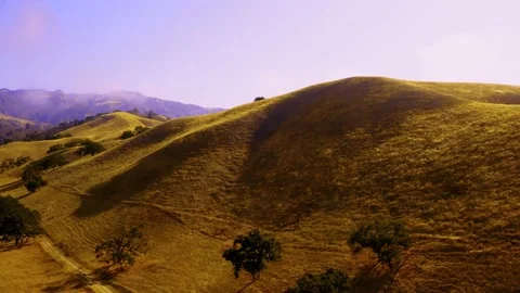 Beautiful Nature Golden Rolling Hillsides Time Edit Stock Footage