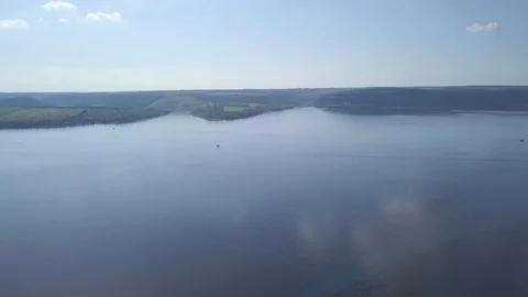 Beautiful nature: river from a height Stock Footage 126825866