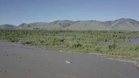 Beautiful Nature with a Running River Stock Footage 85627019