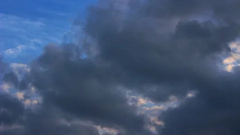 Beautiful nature sunset clouds timelapse. Meteorology cloudscape environment Stock Footage 107469633