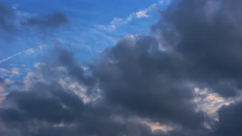 Beautiful nature sunset dark clouds. Meteorology cloudscape environment. Dynamic Video stock 107469711