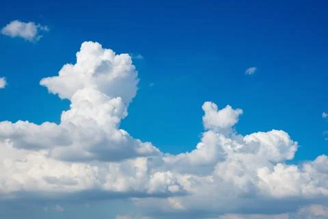 Beautiful Nature white cloud scape and blue sky background Stock Photos