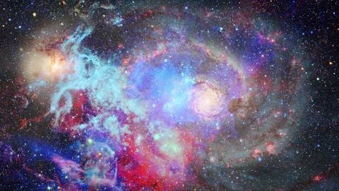 Beautiful nebula and Galaxy. Elements of this Image Furnished by NASA Stock Illustration