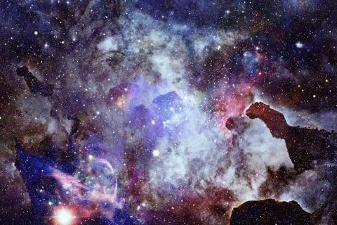 Beautiful nebula and Galaxy. Elements of this Image Furnished by NASA Beau... Stock Photos