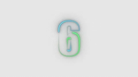 Beautiful neon countdown. 10-0 colorful timer on black background.  Stock Footage 224676251