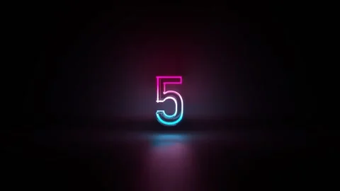 Beautiful neon countdown. 10-0 colorful timer. Stock Footage 240326444