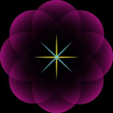 Beautiful neon flower shape design. Stock Illustration
