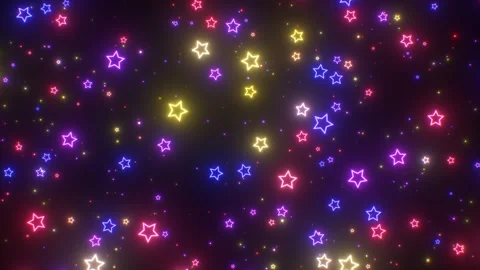 Beautiful Neon Glowing Outer Space Star Shapes Expand And Contract Видео 331281383