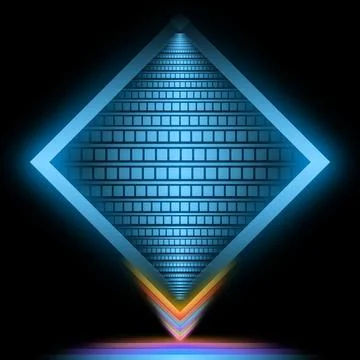 Beautiful neon light shape multi color illusion design Stock Illustration